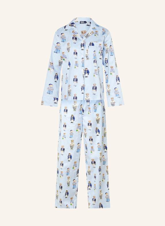 POLO RALPH LAUREN Pajamas LIGHT BLUE/ WHITE