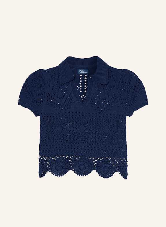 POLO RALPH LAUREN Strick-Poloshirt DUNKELBLAU