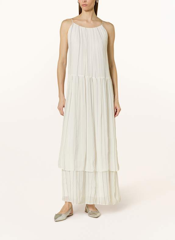 BOSS Kleid DAVALA mit Seide WEISS/ GRAU