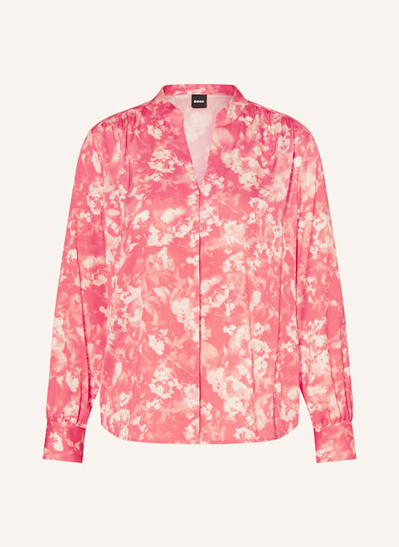 BOSS Blusenshirt BANORA aus Seide HELLROT/ ECRU