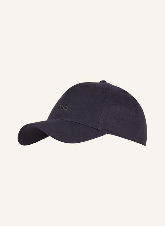 BOSS Leinen-Cap ZED DUNKELBLAU