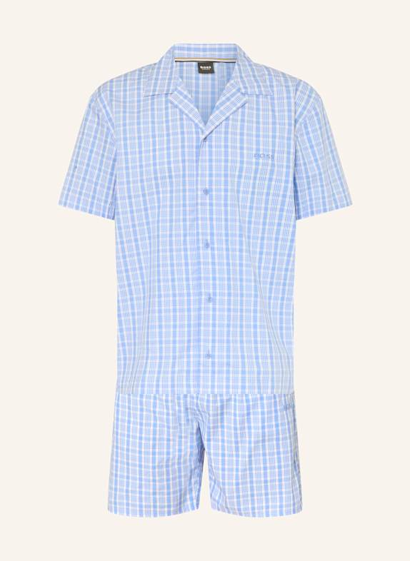 BOSS Shorty-Schlafanzug COOPER HELLBLAU/ WEISS
