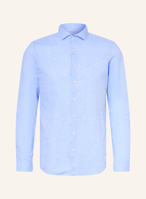 PAUL Hemd Slim Fit mit Leinen HELLBLAU