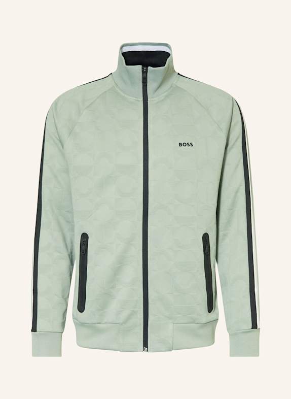 BOSS Sweatjacke SKARLEY mit Galonstreifen HELLGRÜN