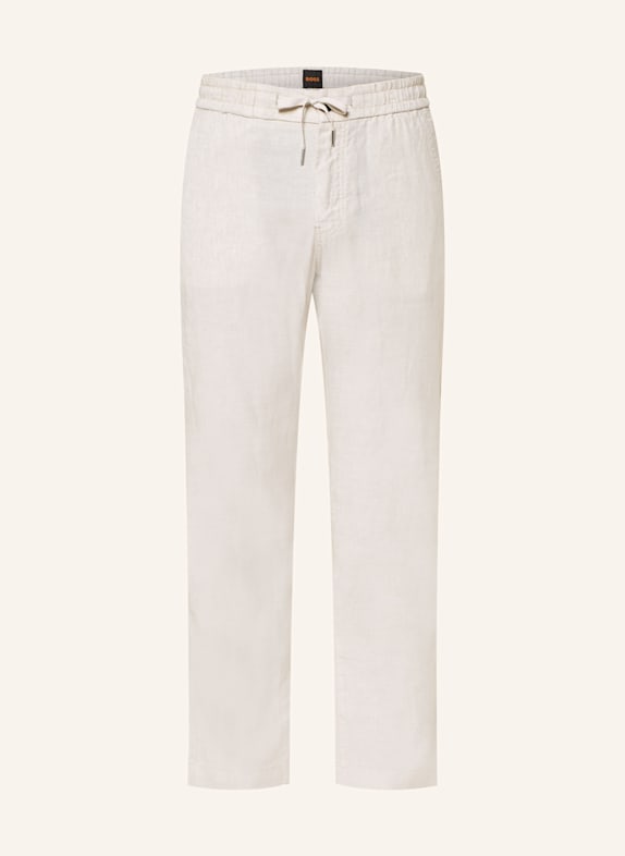 BOSS Hose SANDERSON Straight Fit mit Leinen BEIGE