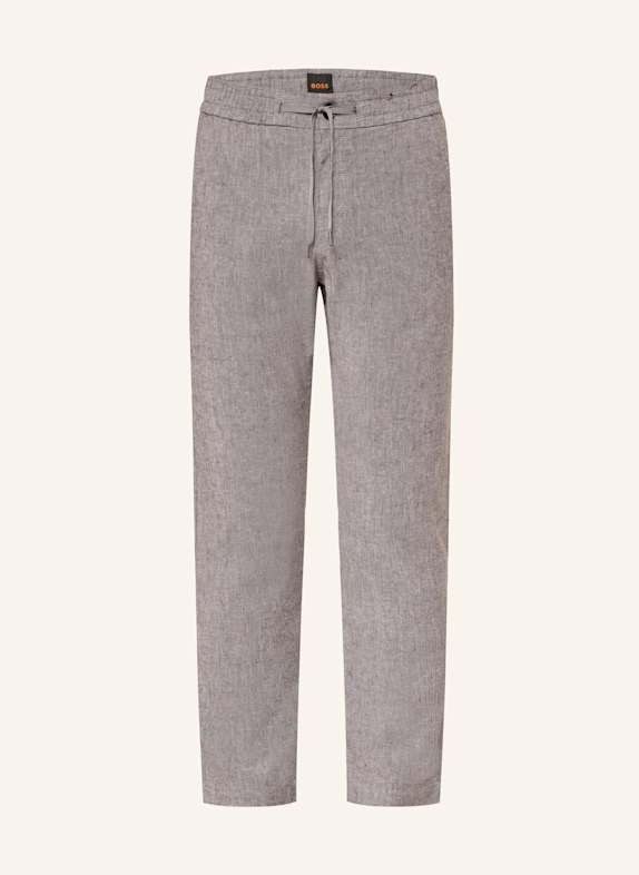 BOSS Hose SANDERSON Straight Fit mit Leinen TAUPE