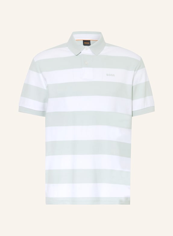 BOSS Piqué-Poloshirt PALESSTRIPE WEISS/ MINT