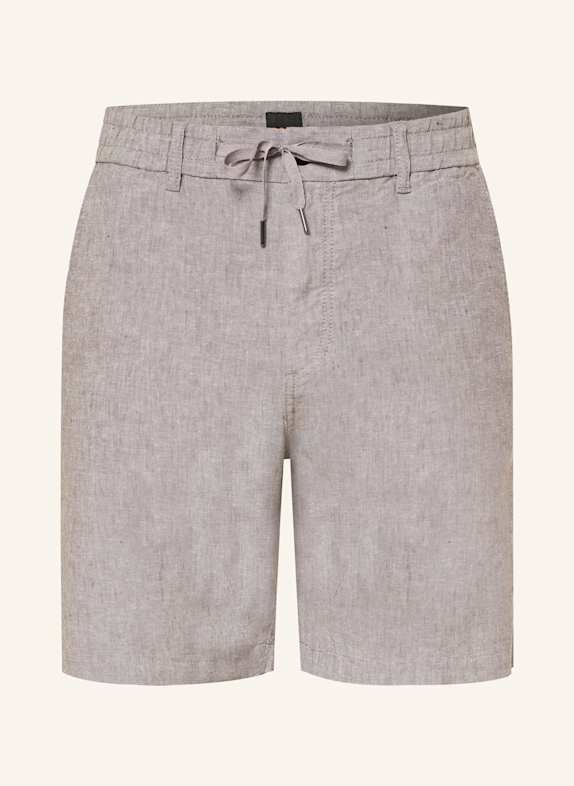 BOSS Tapered fit shorts with linen TAUPE