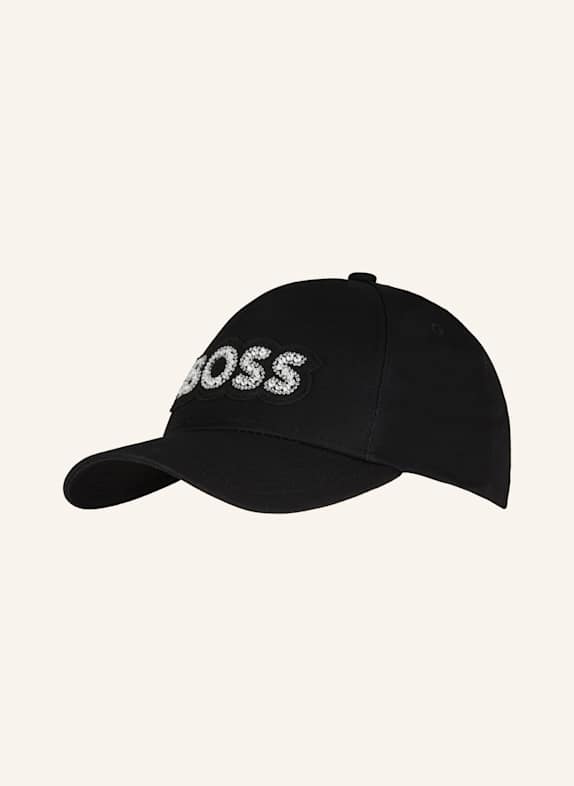 BOSS Czapka z daszkiem LILYAN z ozdobnymi kamykami CZARNY