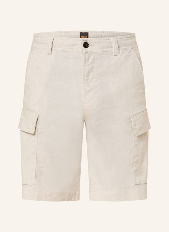 BOSS Cargoshorts SISLA Relaxed Fit mit Leinen HELLGRAU