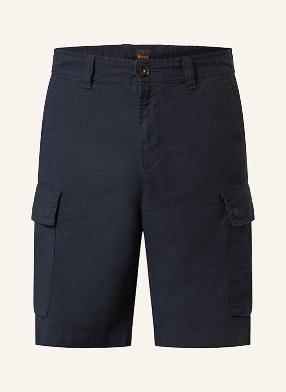 BOSS Cargoshorts SISLA Relaxed Fit mit Leinen DUNKELBLAU