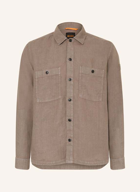 BOSS Leinen-Overshirt LOCKY GRAU