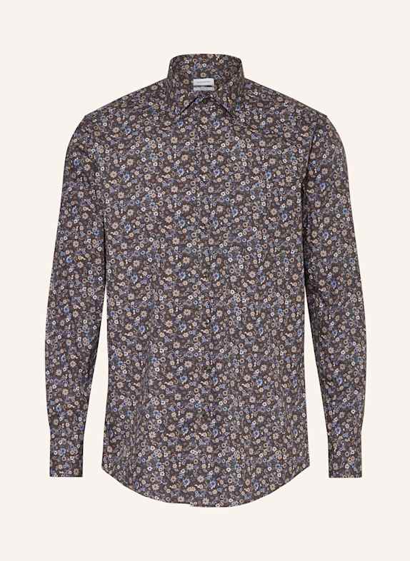 seidensticker Hemd Regular Fit DUNKELGRÜN/ BEIGE/ BLAU