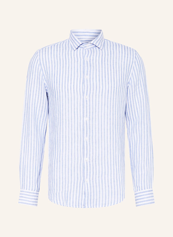 seidensticker Leinenhemd Slim Fit HELLBLAU/ WEISS