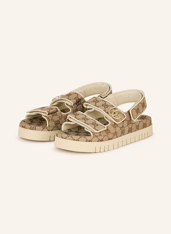 GUCCI Plateau-Sandalen 9753 BEIGE EBONY/NEW IVOI