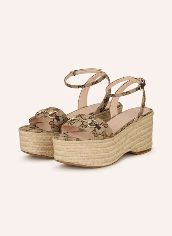 GUCCI Plateau-Wedges 9744 BEIGE EBONY/COCOA