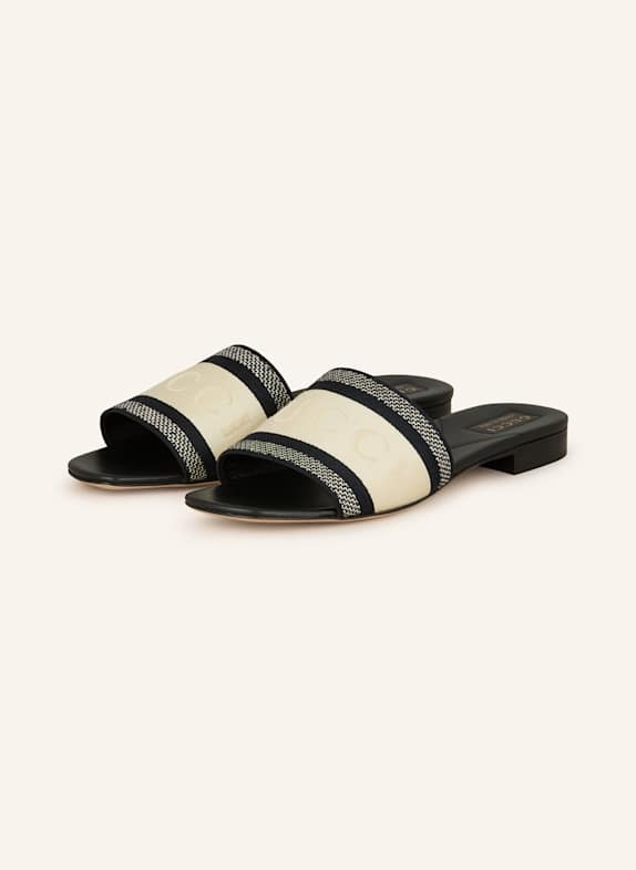 GUCCI Mules 8843 BLACK-WHITE/BLACK