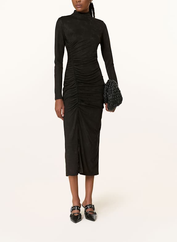 HUGO Jerseykleid NELLARI mit Glitzergarn SCHWARZ