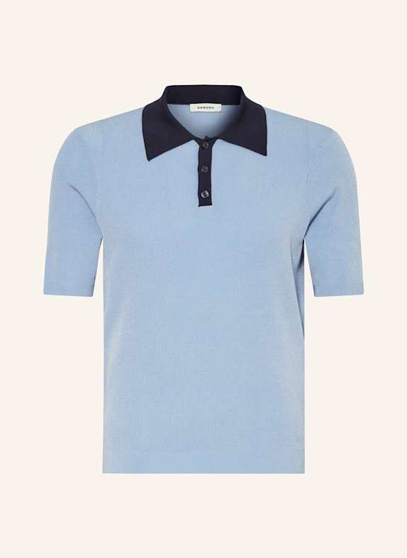 SANDRO Strick-Poloshirt HELLBLAU