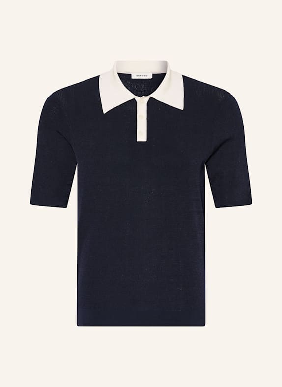 SANDRO Strick-Poloshirt DUNKELBLAU