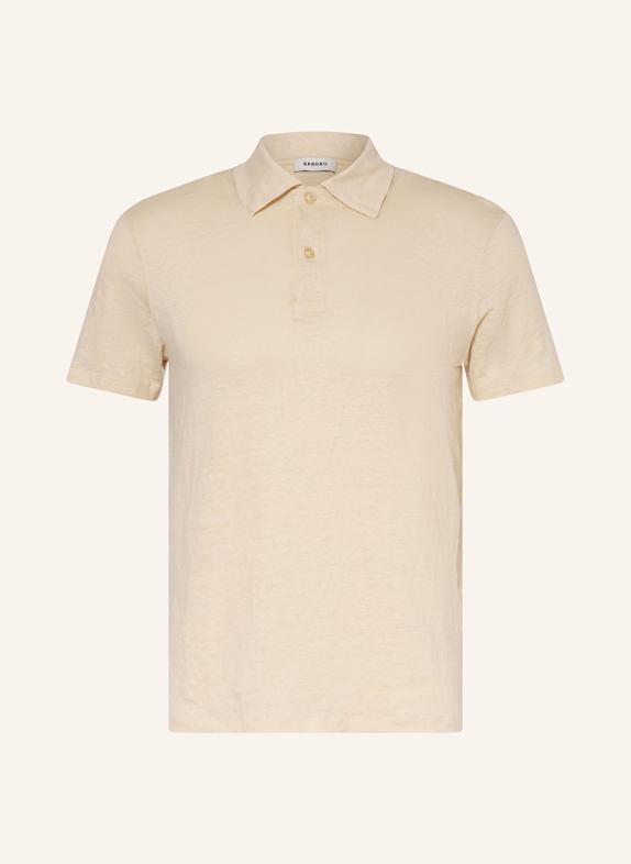 SANDRO Leinen-Poloshirt CREME