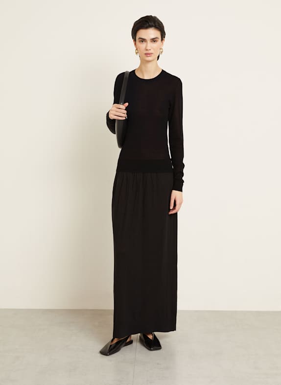 TOTEME Knit dress with silk BLACK