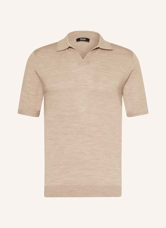 REISS Strick-Poloshirt DUCHIE aus Merinowolle BEIGE