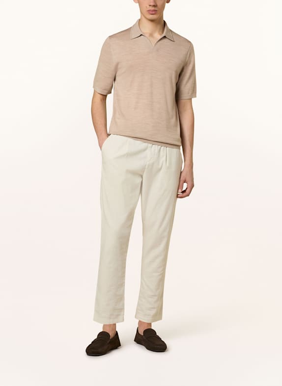 REISS Polo tricotat DUCHIE din lână merino BEJ