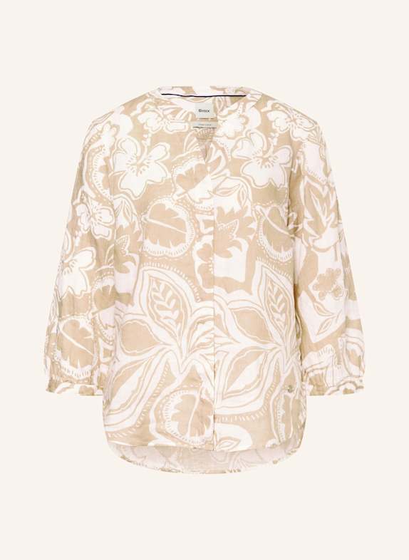 BRAX Bluse VELIA aus Leinen BEIGE/ WEISS