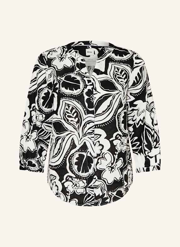 BRAX Bluse VELIA aus Leinen SCHWARZ/ WEISS