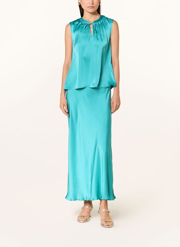 LUISA CERANO Satin skirt TURQUOISE