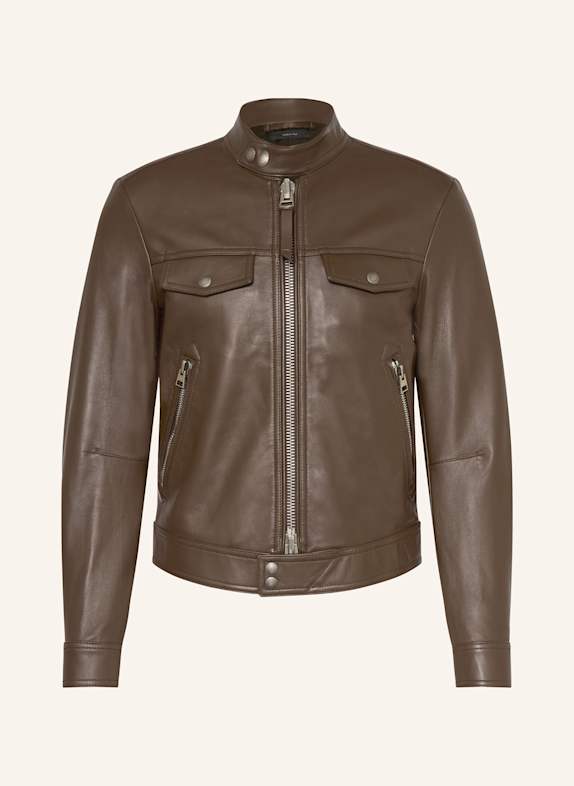 TOM FORD Leather jacket KHAKI