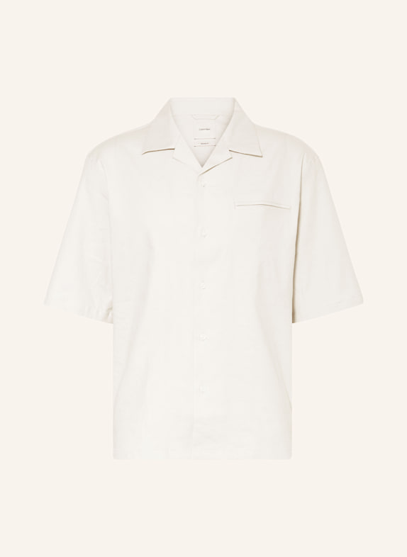 Calvin Klein Resorthemd Relaxed Fit mit Leinen HELLGRAU
