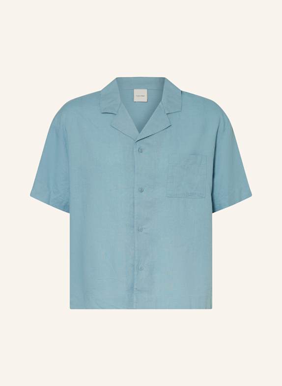 Calvin Klein Schlafshirt LINEN BLEND mit Leinen TÜRKIS