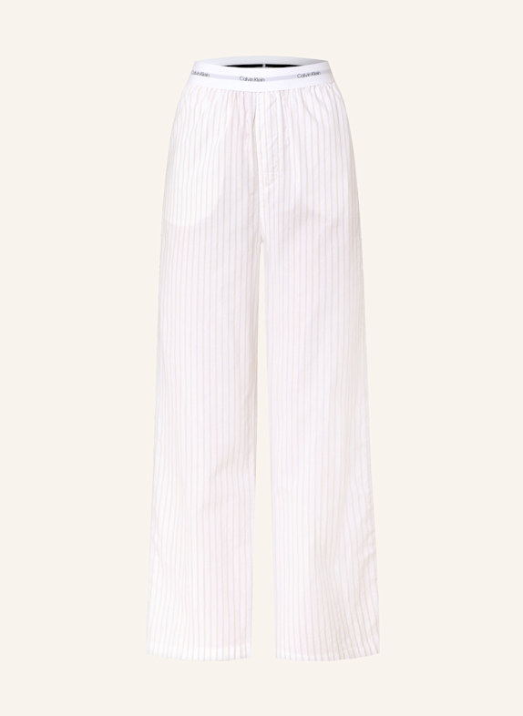 Calvin Klein Schlafhose COTTON POPLIN WEISS/ BEIGE