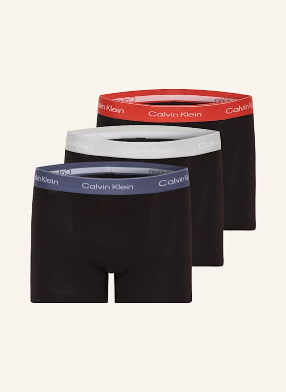 Calvin Klein 3er-Pack Boxershorts ICON COTTON Relaxed Fit SCHWARZ/ ROT/ BLAU