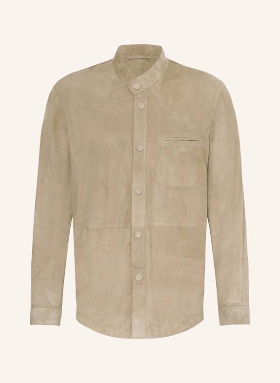 GIORGIO ARMANI Overjacket ze skóry JASNOZIELONY