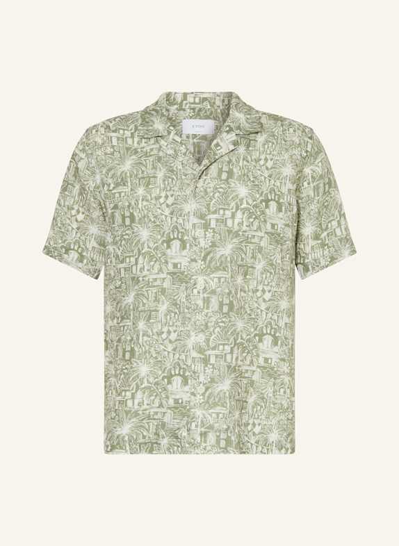 ETON Resorthemd Medium Fit aus Leinen GRÜN/ ECRU