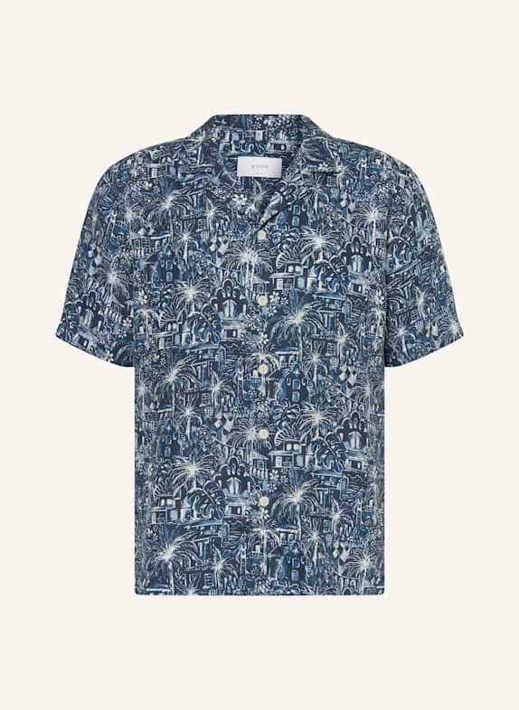 ETON Resorthemd Medium Fit aus Leinen DUNKELBLAU/ WEISS