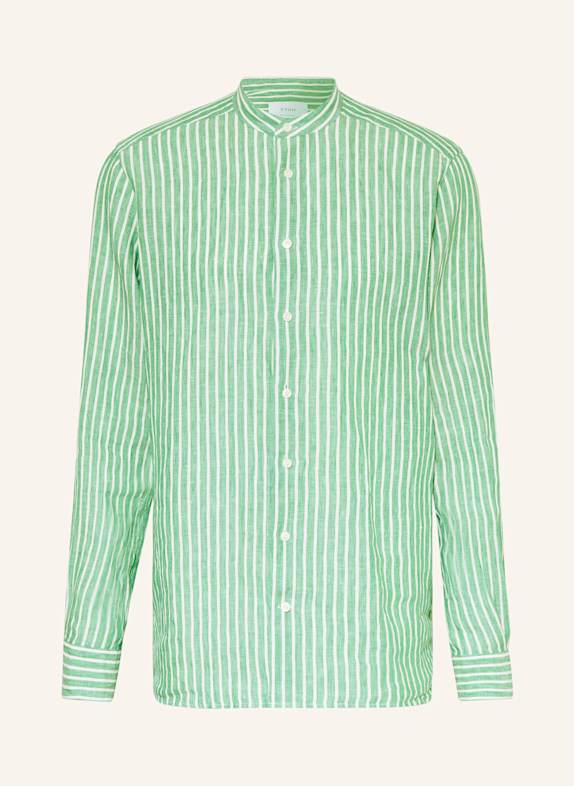 ETON Leinenhemd Regular Fit mit Stehkragen GRÜN/ WEISS