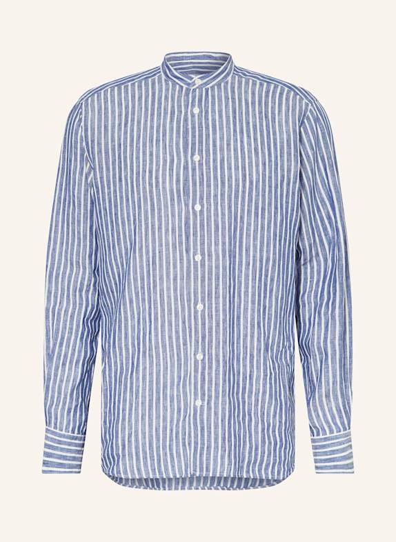 ETON Leinenhemd Regular Fit mit Stehkragen BLAU/ WEISS