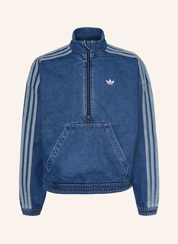 adidas Originals Jeansowy sweter typu troyer NIEBIESKI