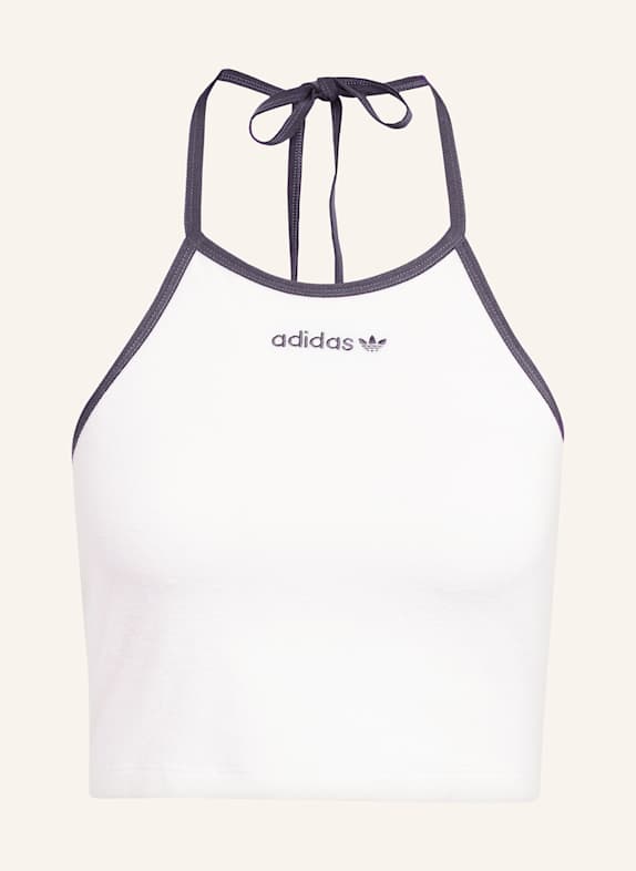 adidas Originals Neckholder-Top TOWEL aus Frottee WEISS/ DUNKELBLAU