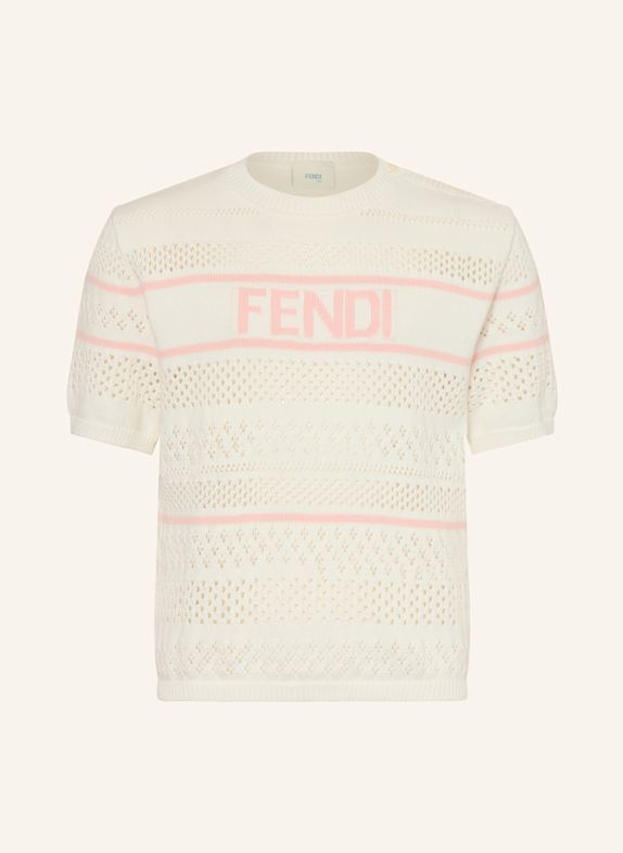 FENDI Strickshirt WEISS/ ROSA