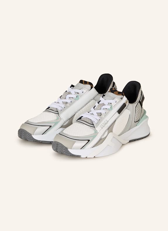 FENDI Sneakers FLOW WHITE/ SILVER/ MINT