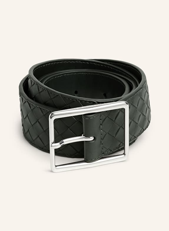 BOTTEGA VENETA Ledergürtel INTRECCIATO PICCOLO DARK GREEN