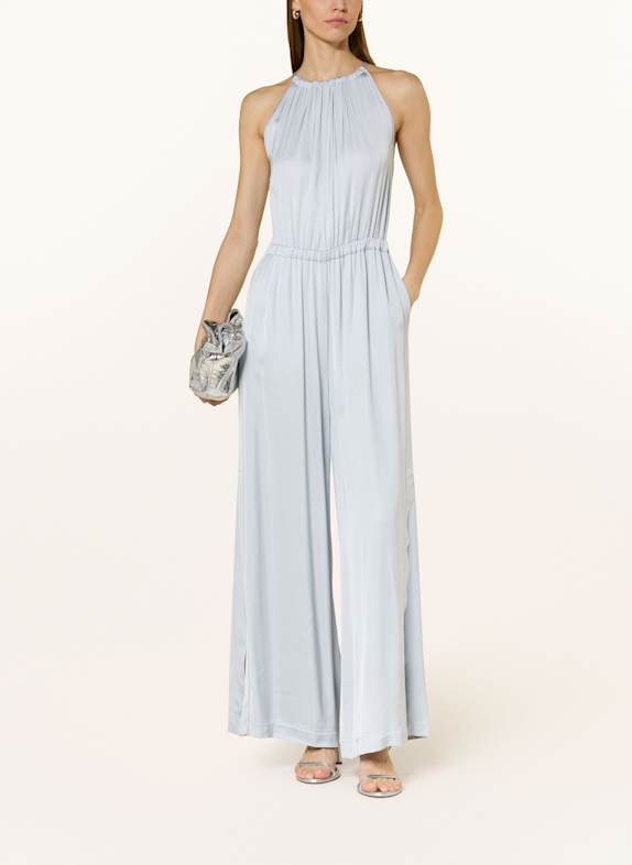 PESERICO Satin jumpsuit BLUE GRAY