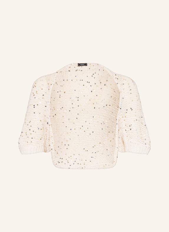 PESERICO Bolero mit Pailletten CREME/ SILBER