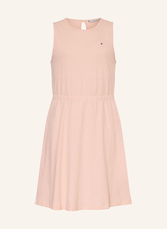 TOMMY HILFIGER Jerseykleid mit Leinen HELLROT