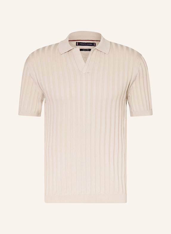 TOMMY HILFIGER Strick-Poloshirt BEIGE
